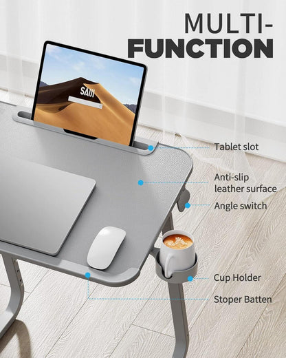 Stabiler Beistelltisch Laptoptisch Betttablett C-Form höhenverstellbar