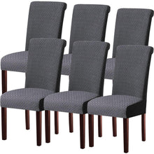 Moderne Stuhlhussen Set 6 Stück Dunkelgrau – Stretch & Waschbar