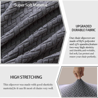 Moderne Stuhlhussen Set 6 Stück Dunkelgrau – Stretch & Waschbar