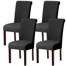 Stretch Stuhlhussen Set – Modern & Waschbar (Schwarz, 4 Stück)