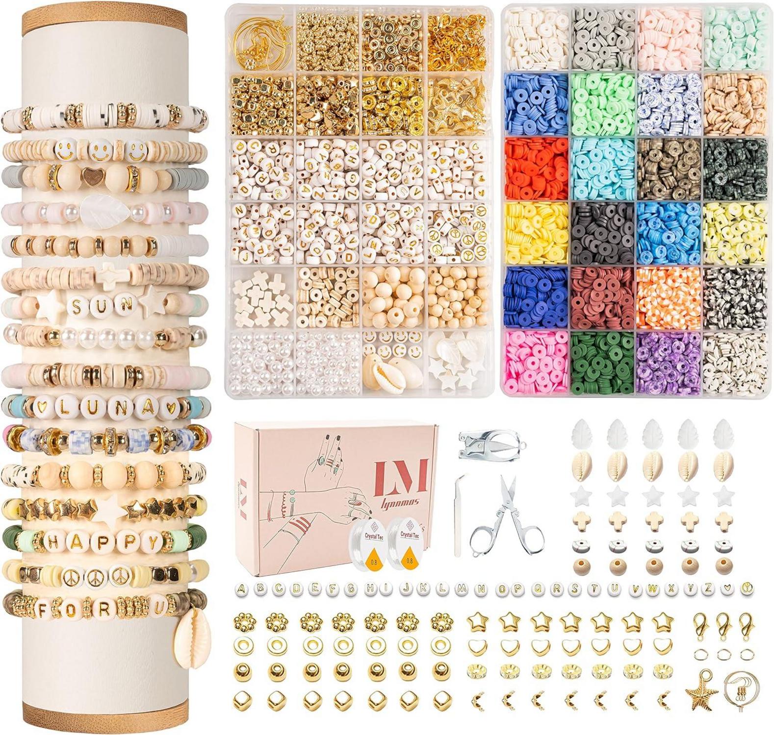 DIY Perlen Set für Armbänder mit Buchstaben, Schmuckherstellung Kit