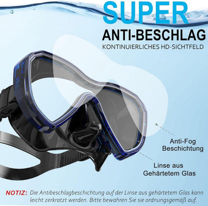 Schnorchelset Neu Verbesserte Panorama Tauchmaske Anti-Fog Anti-Leck