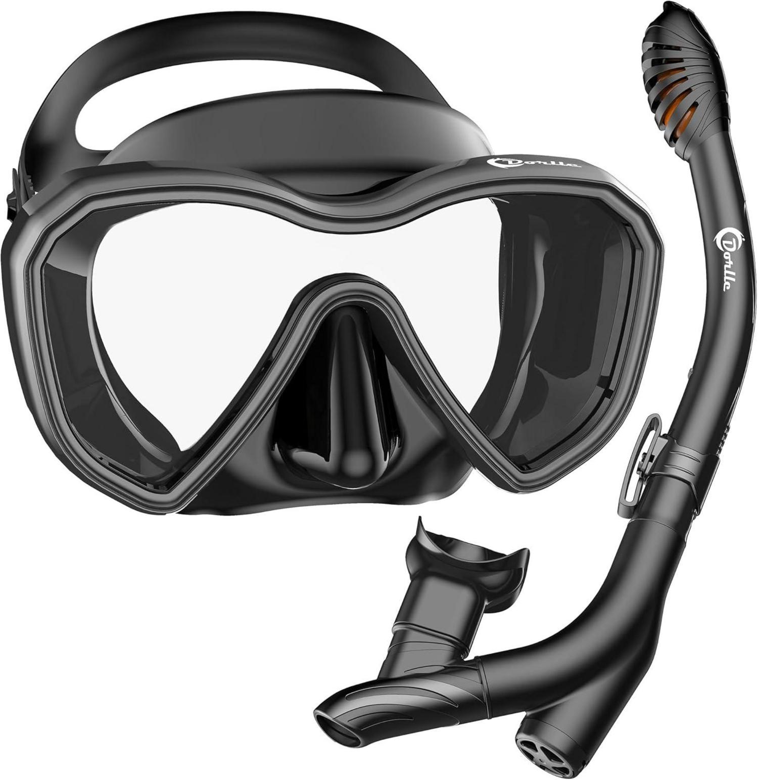 Schnorchelset Panorama Tauchmaske trockener Schnorchel Anti-Leck