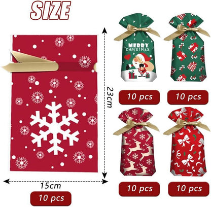 RUHM 50 Weihnachtsbonbontüten Kordelzug Weihnachtstüten