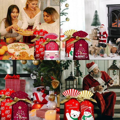 50 Weihnachtsbonbontüten Geschenktüte Kordelzug Süßigkeiten Partytüten