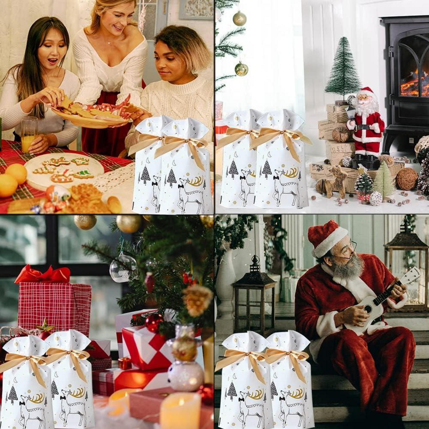 50er Weihnachtsbonbontüten Kordelzug Geschenktüten Süßigkeiten