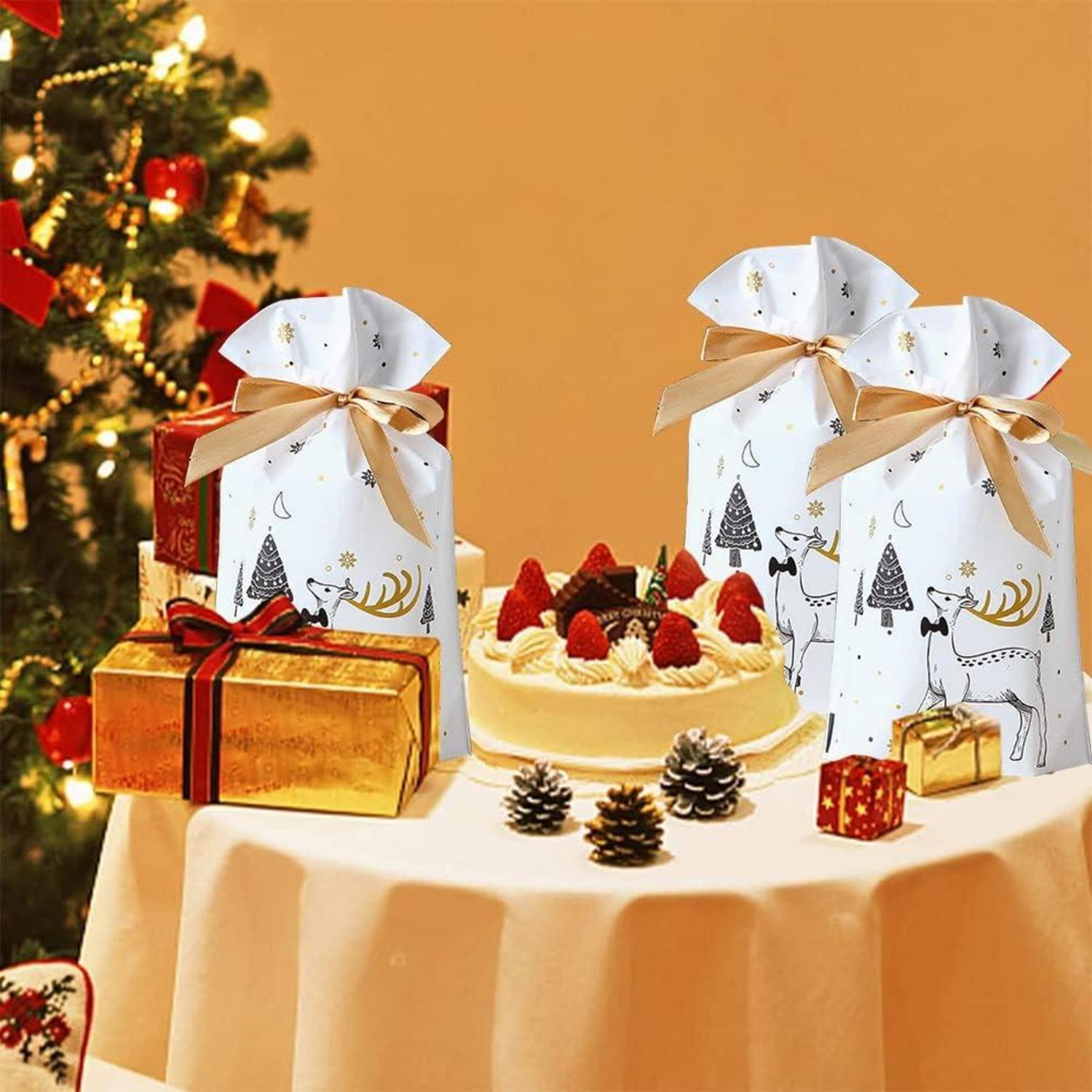 Weihnachtsbonbontüten 50 Stück mit Kordelzug, Geschenktüten