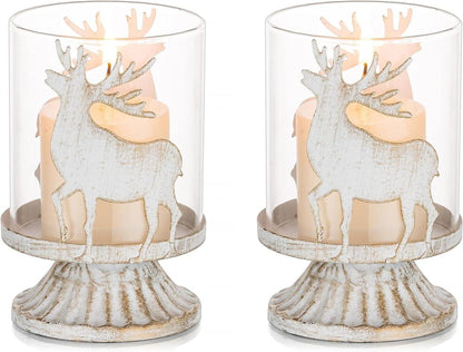 Weihnachten Kerzenhalter Rentier Windlichter Set Hirsch Vintage