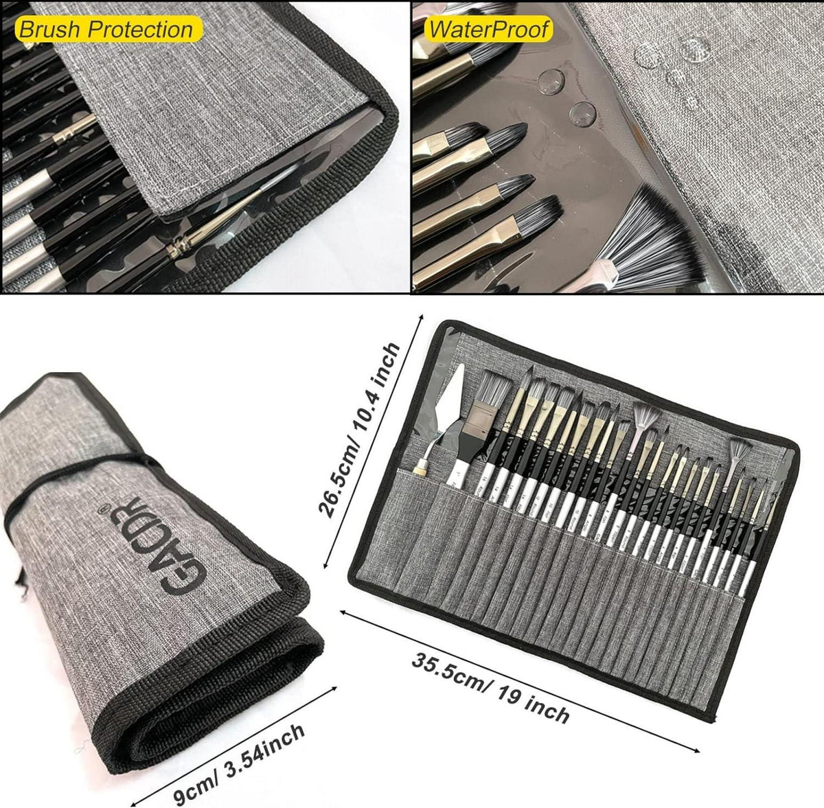 Acryl Pinsel Set 24 Stücke für Malerei mit Tuch Fall und Schwämme