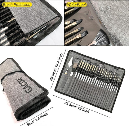 Acryl Pinsel Set 24 Stücke für Malerei mit Tuch Fall und Schwämme