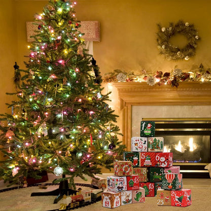 24 Adventskalender Tüten mit Kisten zum