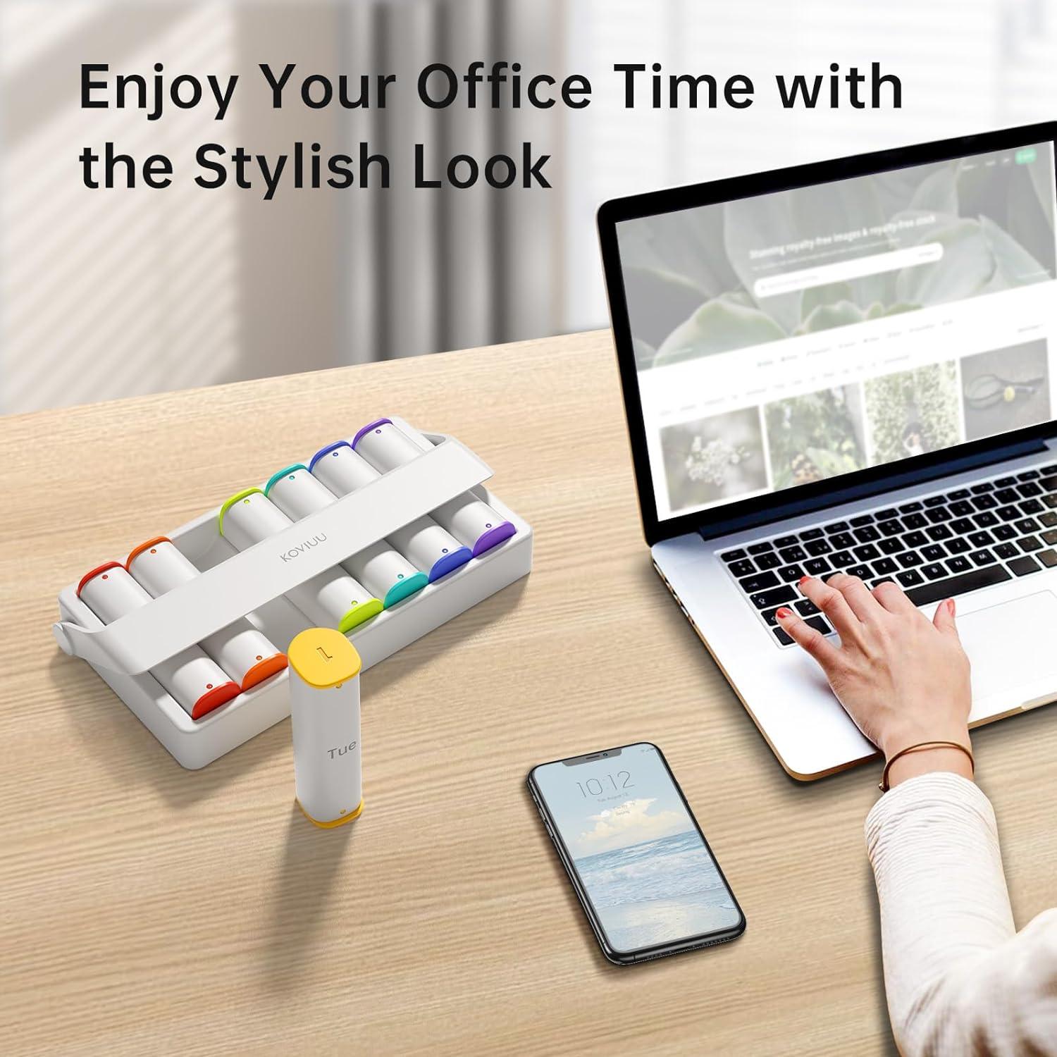 Tablettenbox 7 Tage, Pillendose Morgens Abends, Medikamentenbox 2