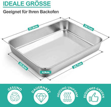 Edelstahl Backblech Rechteckig 31,6x24,7x4,8cm Für