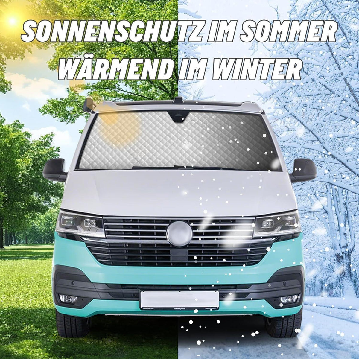 Sonnenschutz Auto Frontscheibe VW T4 – 3tlg. Thermomatte Set