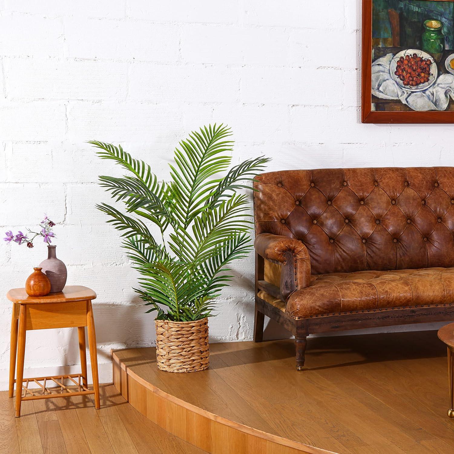 Künstliche Majestät Palmenpflanze 1,2m 2er Set für Innen & Außen