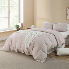 Bettwäsche-Set Mikrofaser beige 200x200cm Kissenbezug 80x80cm 2er Set
