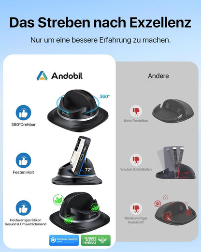Andobil Auto Handyhalterung 2024 Armaturenbrett Silikontentakel Schwarz