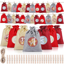 Adventskalender Groß 24 Jute Säckchen Weihnachten Basteln