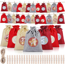 Adventskalender Bastelset 24 Säckchen Zahlen Weihnachten DIY