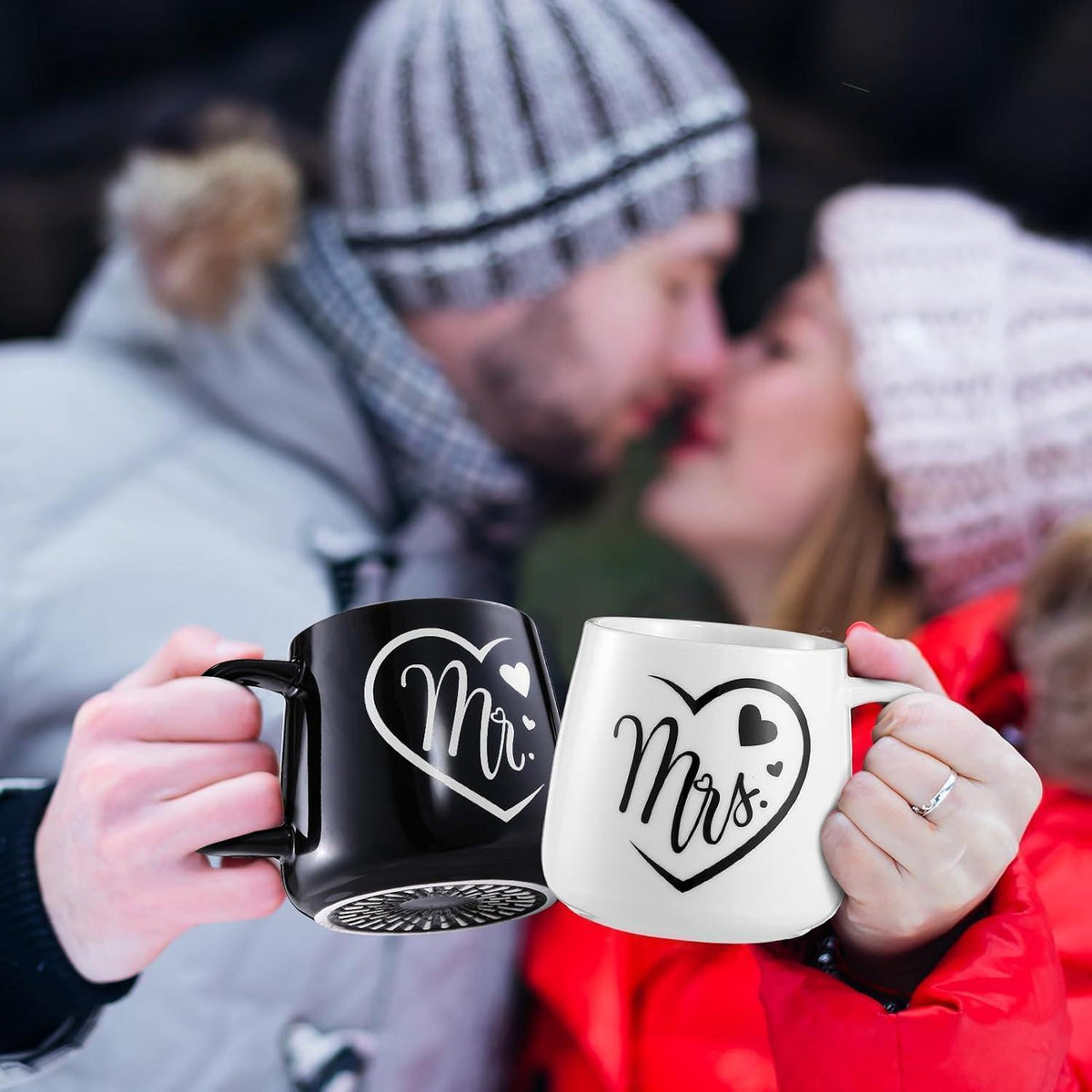 Mr & Mrs Partner Tassen Set Keramik 350ml Geschenkbox
