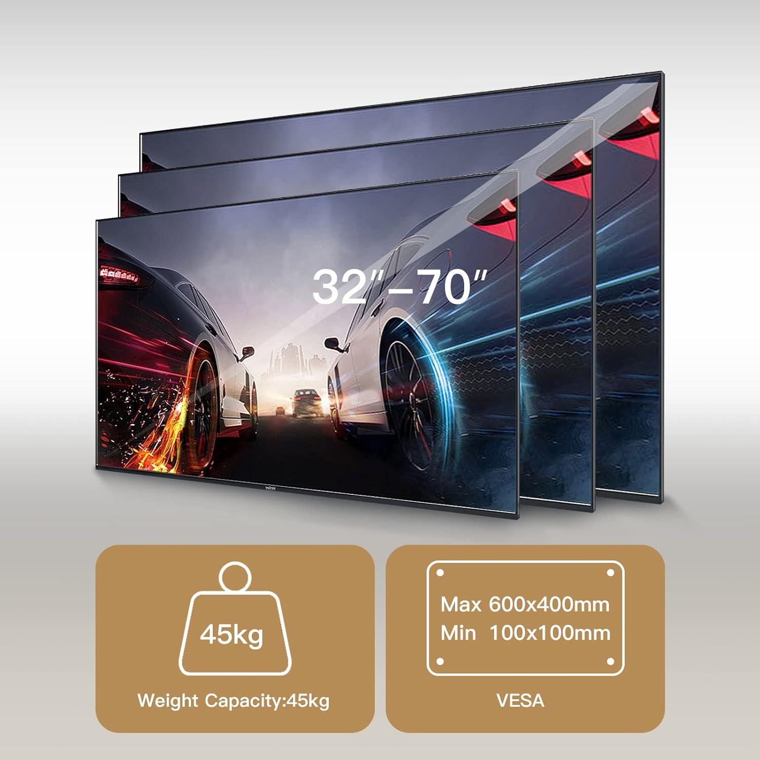 Schwenkbare TV Wandhalterung für 32-70 Zoll Flach&Curved Fernseher
