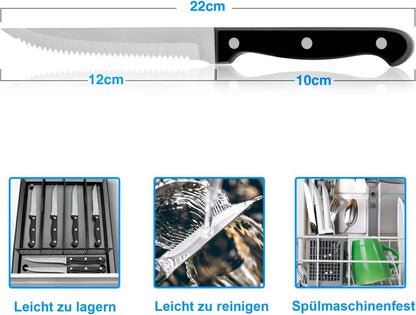 Homikit Steakmesser Set 12-teilig Edelstahl Rostfrei
