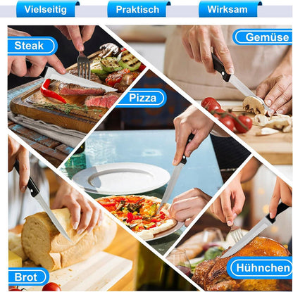 Homikit 12-teiliges Steakmesser Set Edelstahl Spülmaschinenfest