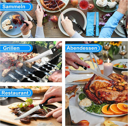 12-teiliges Steakmesser-Set aus Edelstahl, rostfrei, spülmaschinenfest