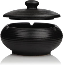 Keramik Aschenbecher mit Deckel Vintage Design für Draussen