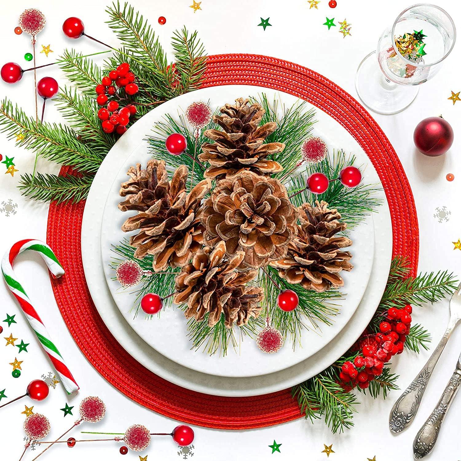 130-teiliges Tannenzapfen Beeren Weihnachtsdeko Set für Christmas