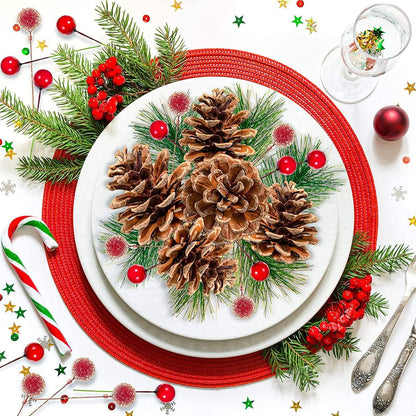 130-teiliges Tannenzapfen Beeren Weihnachtsdeko Set für Christmas