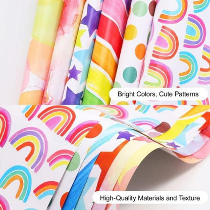 6er Set Geschenkpapier Geburtstag Weihnachten Kinder Recycelbares DIY Papier 70x50cm