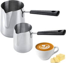 Edelstahl Milchkännchen Set 350ml/650ml mit Ausgießer