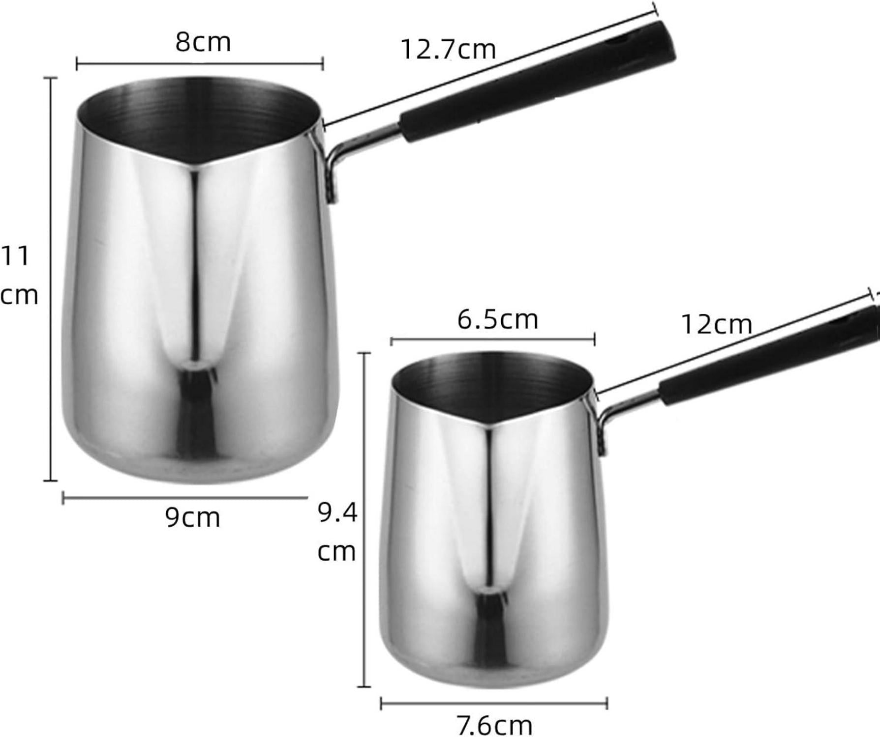 Dicunoy 2er Set Edelstahl Milchkännchen 350ml