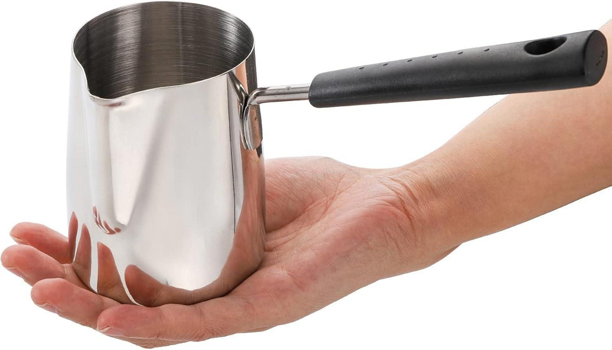 Edelstahl Milchkännchen 2er Set 350ml 650ml Milk Pitcher Kaffeekanne