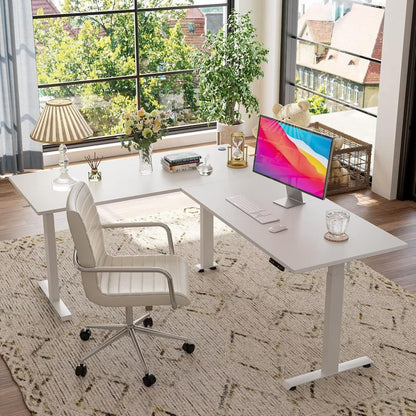 FEZIBO Drei Motoren L Schreibtisch Höhenverstellbar Elektrisch 160x120cm