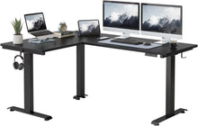Höhenverstellbarer L-Form Schreibtisch 190 x 160 cm Schwarz