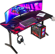 Gaming Tisch 152 cm mit Getränkehalter Headset Haken