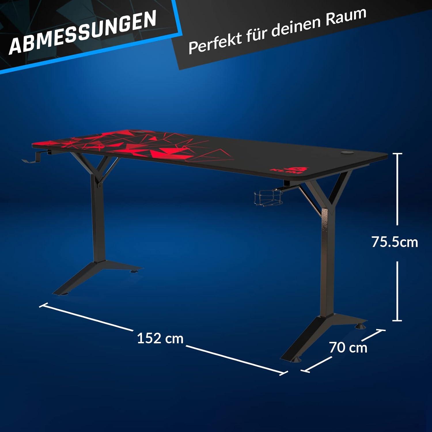 K152 Gaming Tisch 152 cm - Gaming Schreibtisch mit