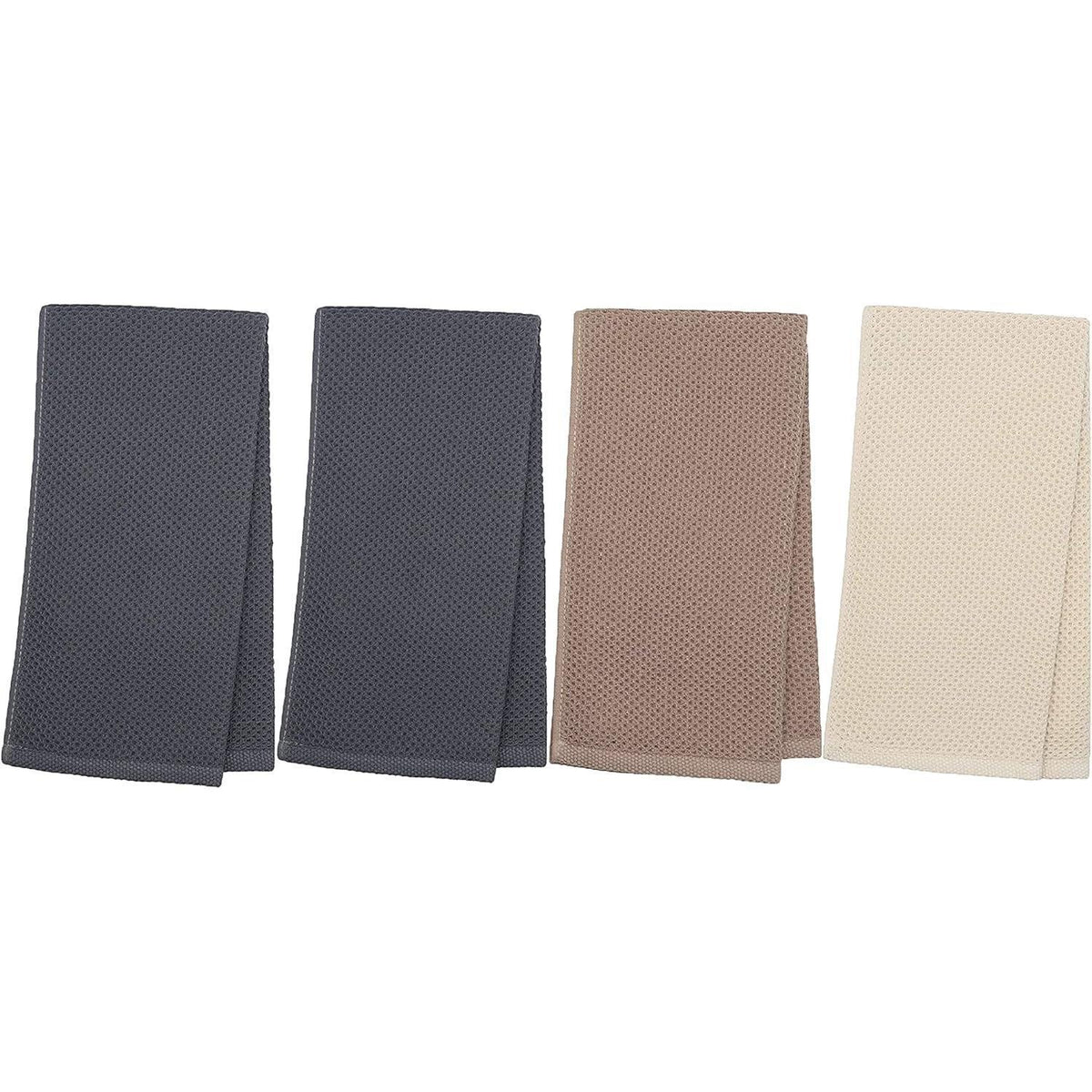 Geschirrtücher Baumwolle 4er-Pack 33x74 cm Grau Beige Braun