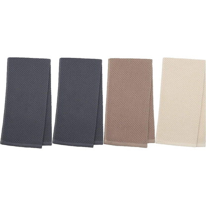 Geschirrtücher Baumwolle 4er-Pack 33x74 cm Grau Beige Braun