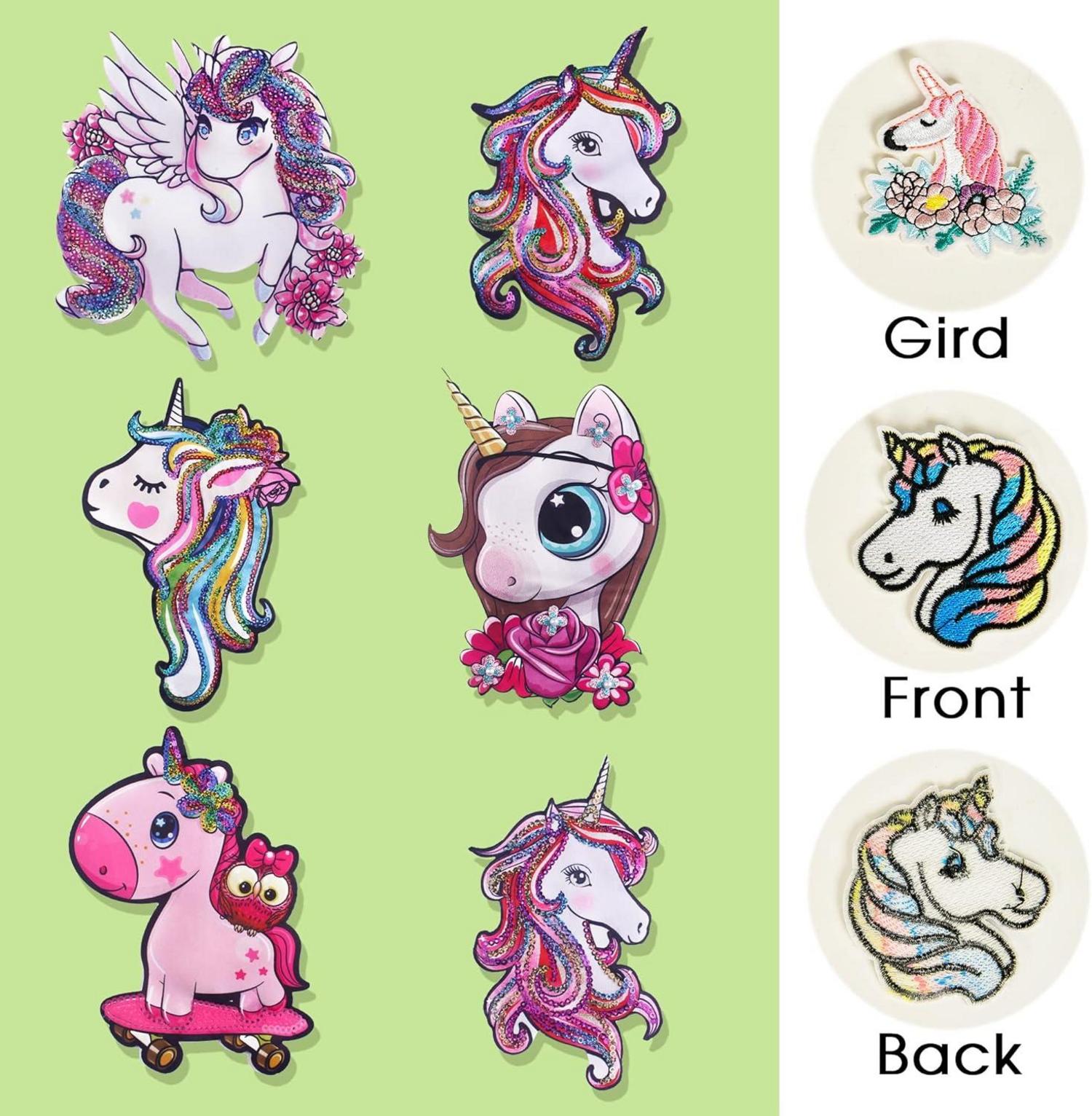 Bügelbilder Kinder für Textilien Aufnäher Set 6 Stück Cartoon Patches Bügelflicken
