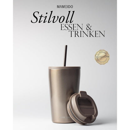 MAMEIDO Thermobecher 470ml & 700ml doppelwandig isoliert aus