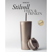 MAMEIDO Thermobecher Edelstahl Strohhalm doppelwandig