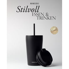 Thermobecher mit Strohhalm 470ml doppelwandig isoliert