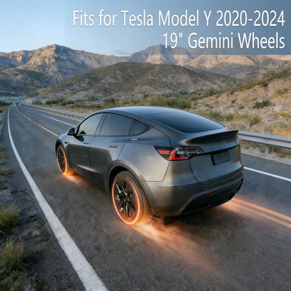 Radabdeckung Tesla Model Y 19 Zoll Matt Schwarz Gemini Stil