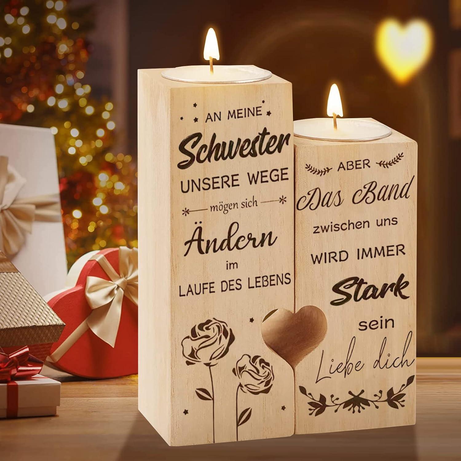 Exquisite personalisierte Kerzenhalter für Schwester und Frauen