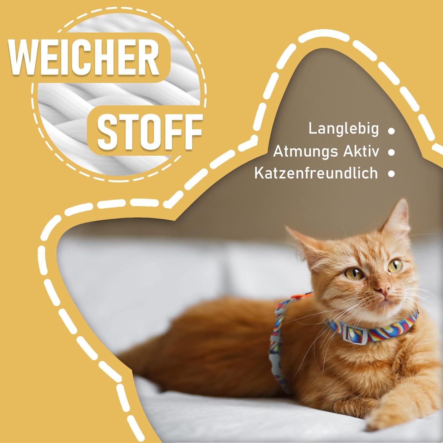 Supet Katzengeschirr und Leine Ausbruchssicher Orange M