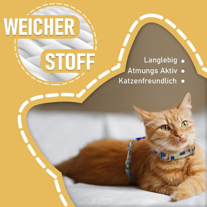 Supet Katzengeschirr und Leine, ausbruchsicher, verstellbar, leicht, blau