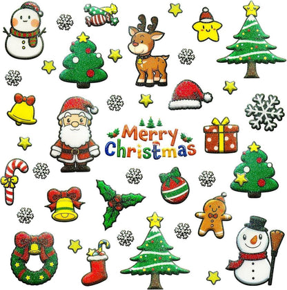 312er Glitzer Weihnachtssticker Selbstklebend für Kinder